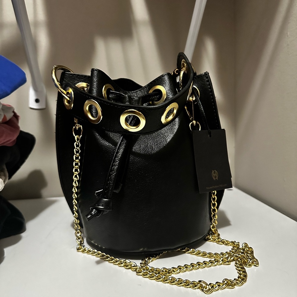 House of Harlow 1960 Genuine Leather Bucket Bag